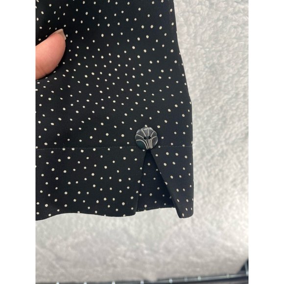 Dana Buchman Womens Suit Jacket Black White Polka Dot Long Sleeve Pockets 6 - Picture 4 of 10